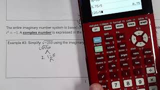 A2 2nd 9 Weeks Lesson 1.1 Example #3 Simplifying Radicals with Negative Radicands