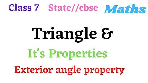 class 7 Maths triangle and its properties  exterior angle property of triangle Ex. 12.2 #cordova