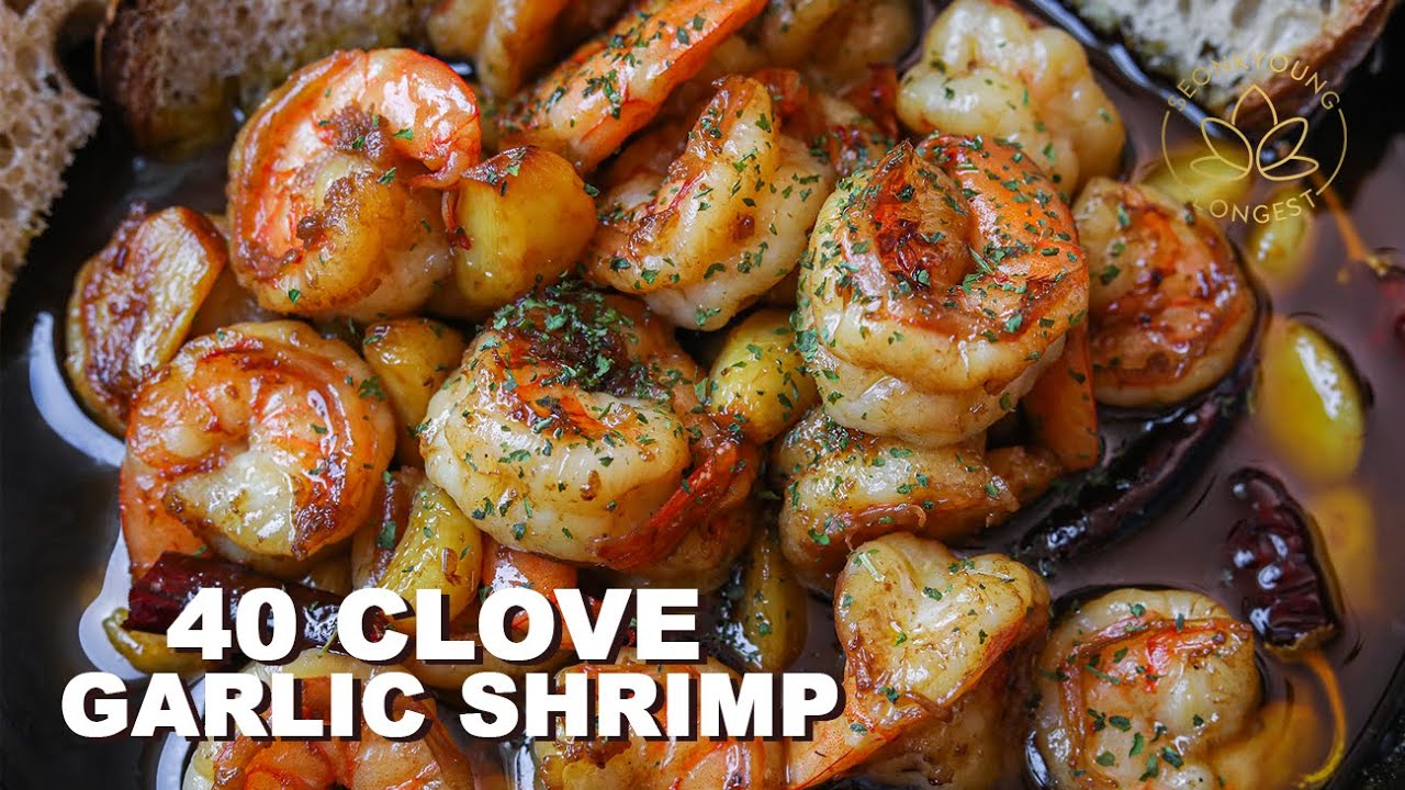 40 Clove Garlic Shrimp | EASIEST Garlic Shrimp Recipe! | Seonkyoung Longest