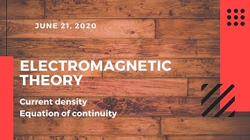 Current density, Equation of continuity