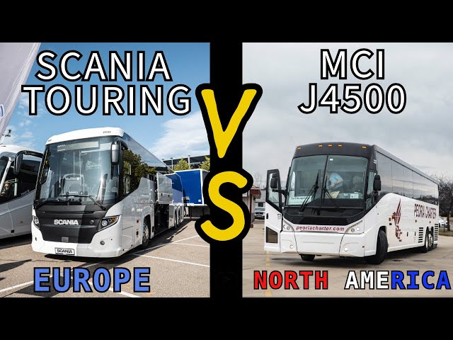 European Scania Touring VS North American MCI J4500 class=