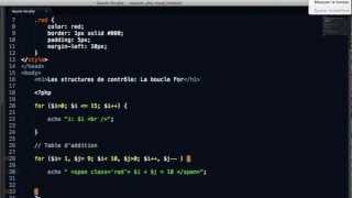 La boucle For. Les structures de contrôle PHP