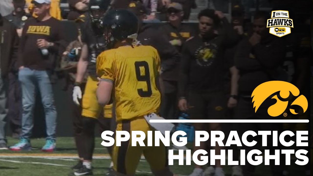 Iowa Hawkeye 2025 spring practice highlights - YouTube