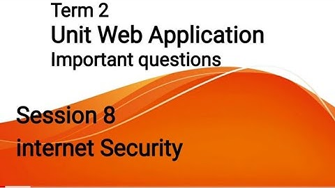 Term 2, Important question, Unit Web Application, Session 8, internet security