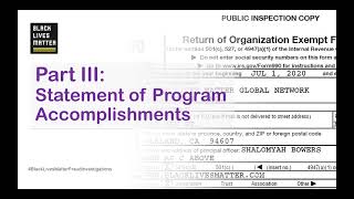 Black Lives Matter Financial Report - Part III: Statement of Program Accomplishments | #2020
