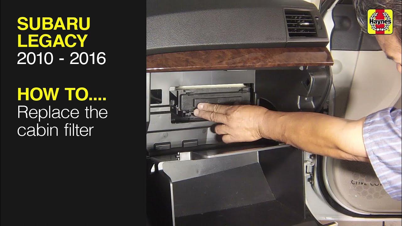 How to Replace the cabin filter on the Subaru Legacy 2010 to 2016 YouTube