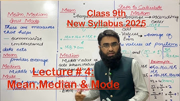 Class 9 Biology Chapter 11 | Biostatistics | Mean, Median & Mode | PTB 2025 New Syllabus | New Book 