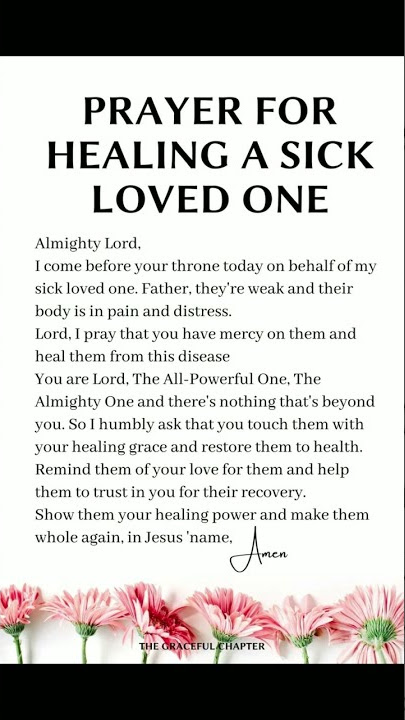 Doa untuk orang terkasih yang sakit