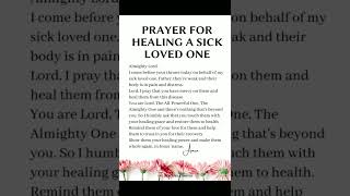 Prayer for a sick loved one