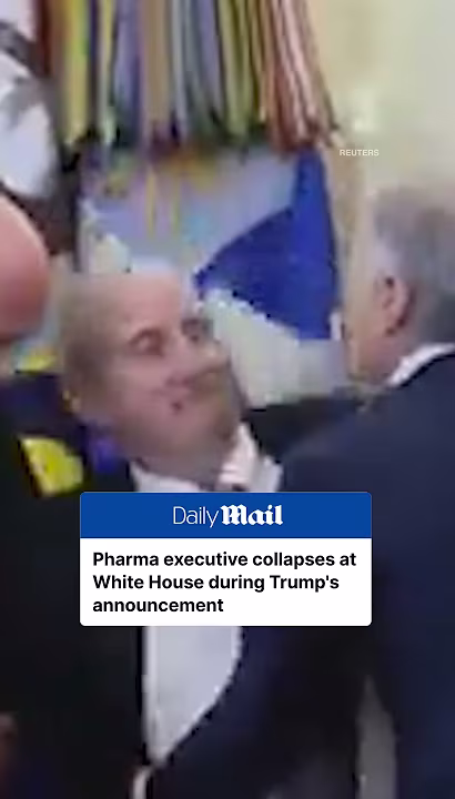 Pharma executive collapses at the White House