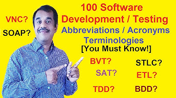 100 software development or testing abbreviations or terminologies or acronyms | testingshala