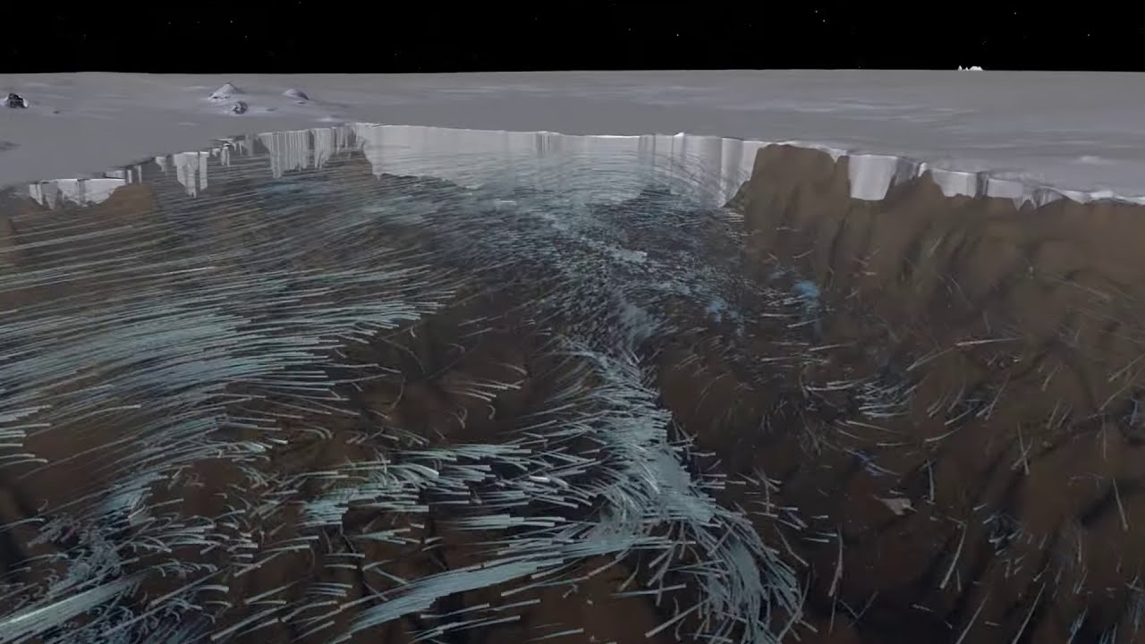 NASA Visualization: How Warm Ocean Water Melts Pine Island Glacier's Ice Shelves