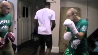 Iain 'The Blessed One' Weaver warming up with Al Smith