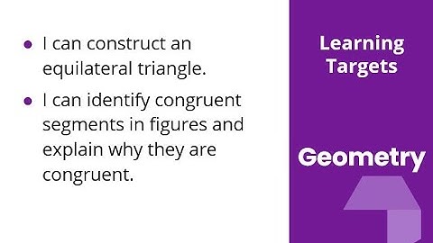 Geometry Unit 1 Lesson 4 Construction Techniques 2 Equilateral Triangles