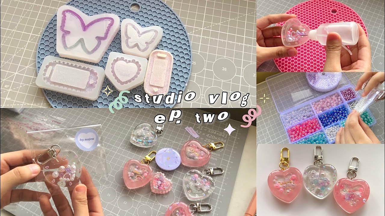 studio vlog ep. 2 - making heart shakers, packing orders, unboxing packages, bead filling
