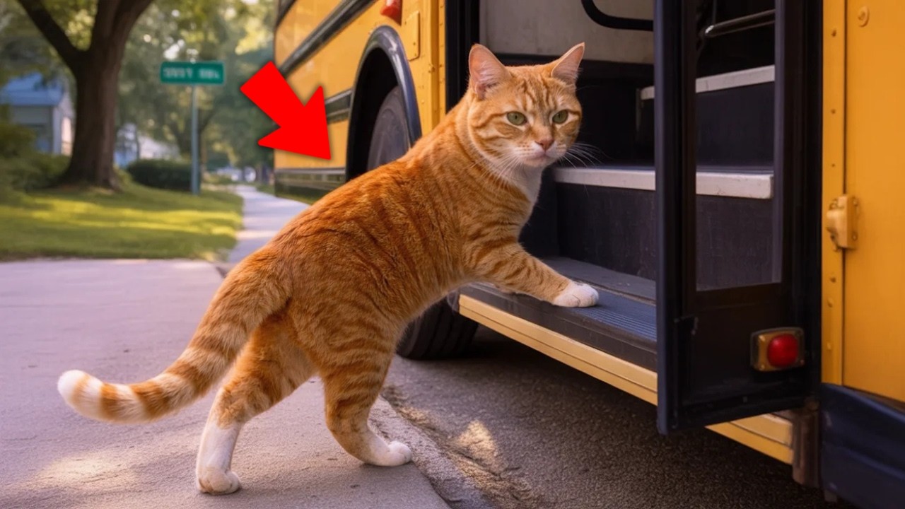 Le chat prenait secrètement le bus scolaire chaque jour — Puis son maître découvrit pourquoi