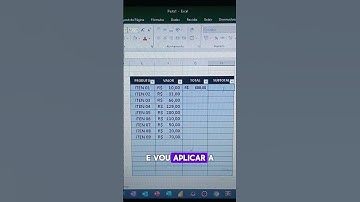FUNÇÃO=SUBTOTAL EXCEL DICA RAPIDA