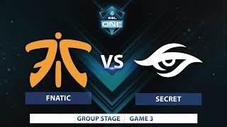 Fnatic vs Secret | Game 3 | ESL One Katowice 2018