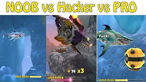 Hungry Shark World - Noob vs Hacker vs Pro Gameplay Edition
