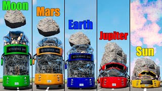 Gravity Difference #8  Earth, Moon, Jupiter, Mars, Sun  Beamng drive
