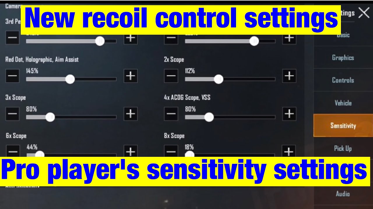 Best ever recoil control settings Pro player settings Luckybhai21