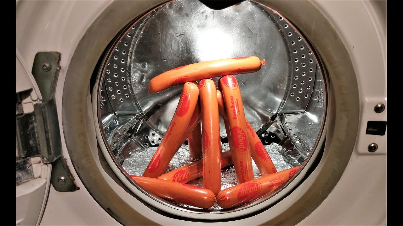 Experiment Sausages in a Washing Machine centrifuge YouTube