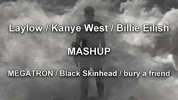 Laylow & Kanye West ft. Billie Eilish - MEGATRON / Black Skinhead / bury a friend [Visualizer]