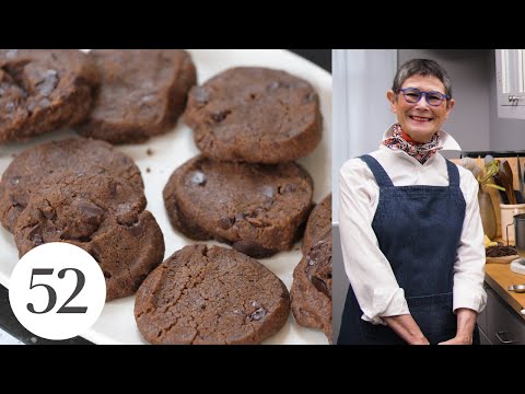 World peace cookies (chocolate sablé slice-and-bake cookies), from the video