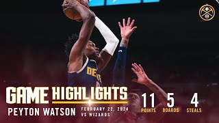 Peyton Watson Full Game Highlights vs. Wizards 🎥