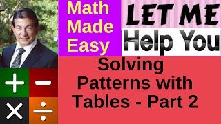Solving Patterns with Tables - Part 2