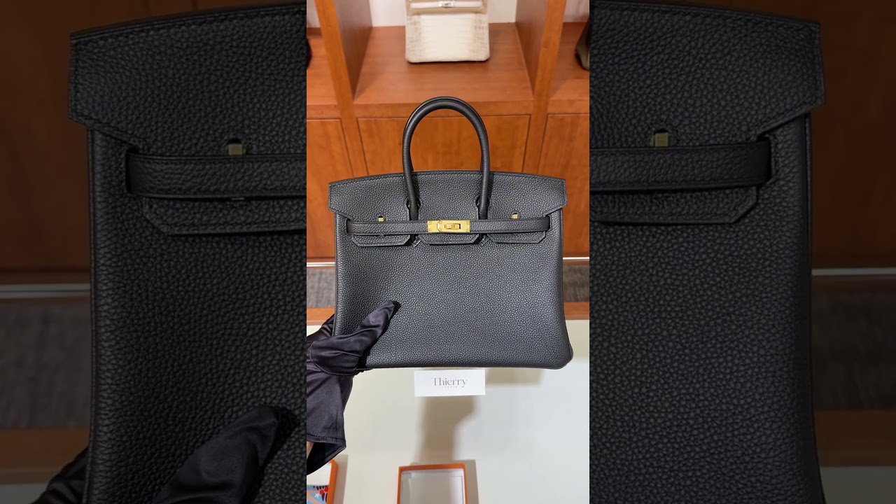버킨 25 토고 블랙 금장
