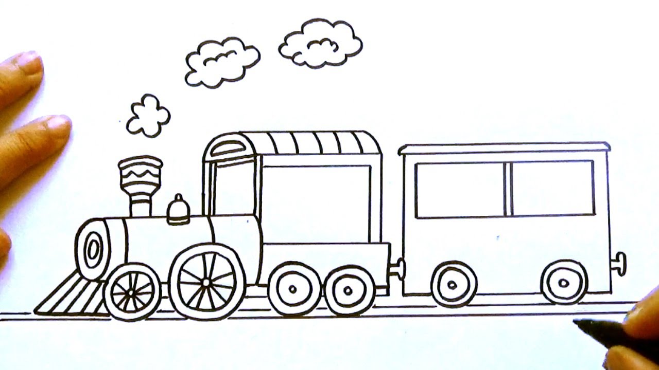CÓMO DIBUJAR UN TREN , paso a paso - Dibujo de un Tren 🚂 - thptnganamst.edu.vn