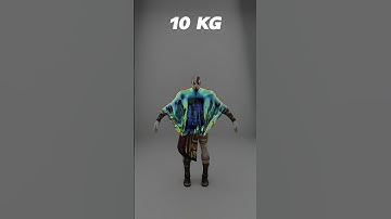 Blender Cloth Simulation in Kratos from 1Kg to 70Kg #animation #asmr #blenderguru#ducky3d #blender