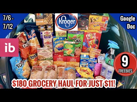 Kroger Free & Cheap Couponing Deals & Haul | 95% Savings! | Ibotta | $180  for $11! | 7/6 – 7/12