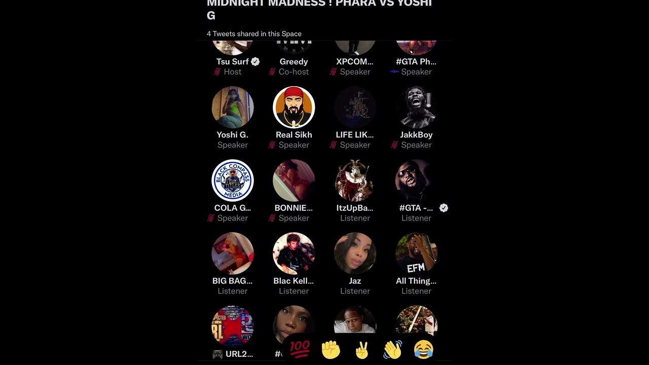 Yoshi G vs Phara Funeral (goes left) on (SPACES) Midnight Madness hosted by Tsu surf..ItzUp