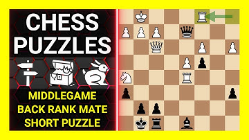 Chess Puzzles to Practice. Themes: Middlegame, Back rank mate, Short puzzle. Learn Chess