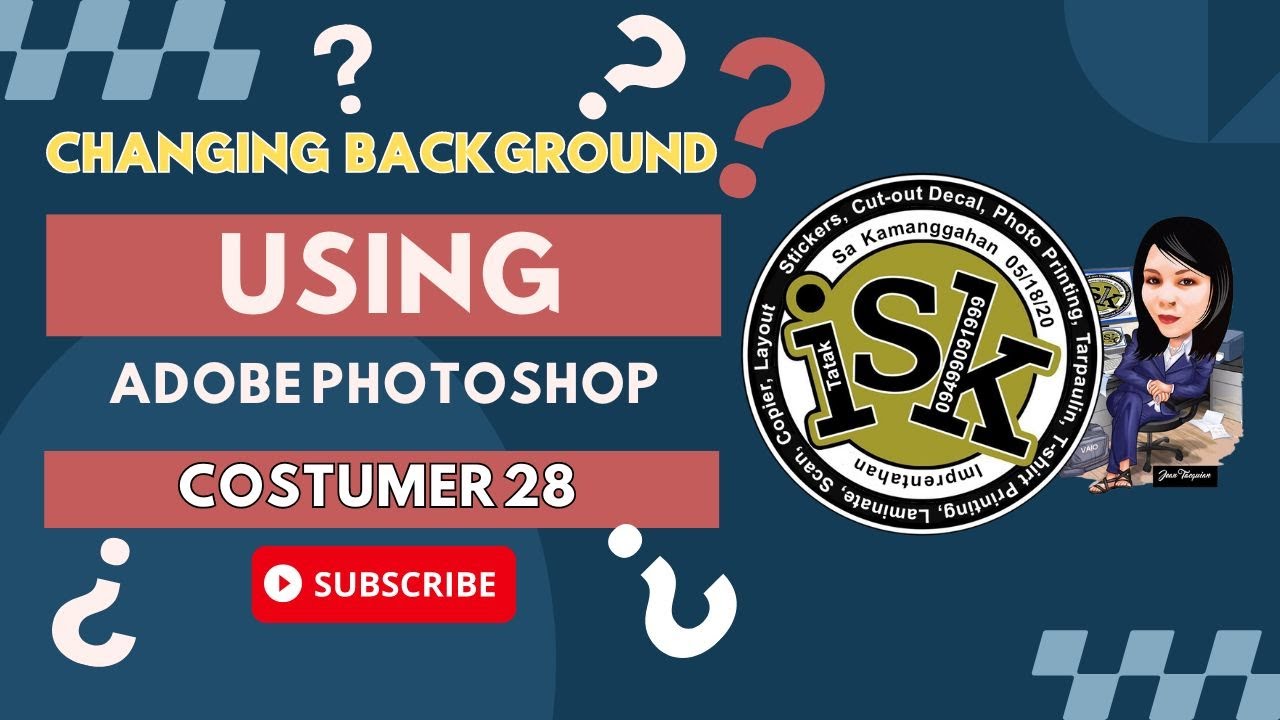 Changing background using adobe photoshop Costumer 28 - YouTube