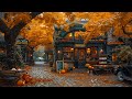 Relaxing Smooth Jazz Cozy Autumn Coffee Shop Ambience On A Peaceful Vintage Old Street For Study 