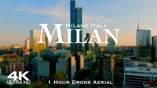 [4K] MILAN 🇮🇹 Milano Drone 2024 | 1 Hour Aerial of Milano & Lake Como | Lombardia Italy Italia