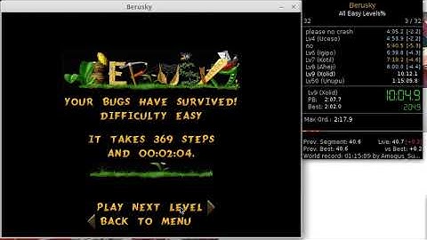 Berusky (All Easy Levels%) Speedrun in 1:10:15 (Current World Record)
