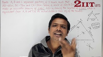 Locus Exercise 14 Q 13 Class X ICSE Points A, B and C represent the position of three towers