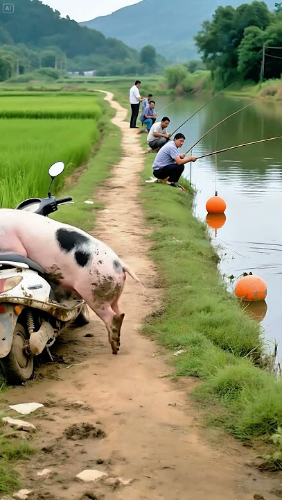 This pig is really good at having fun. It can ride a motorcycle and even transform