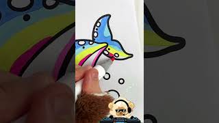 🦄🌈 Coloring a Rainbow Sea Narwhal | Relaxing & Fun