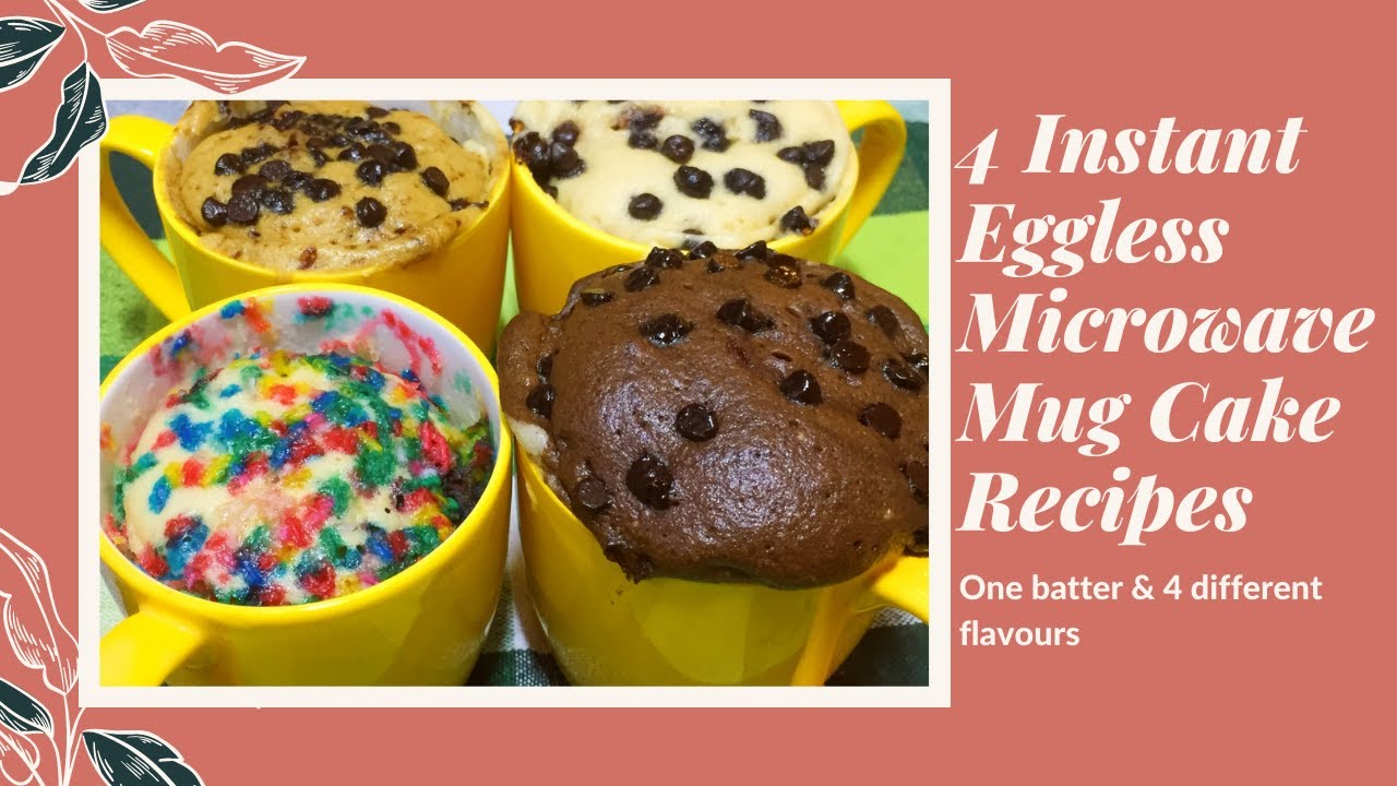 CRAZY EGGLESS MUG CAKES | ONE BATTER & MULTIPLE FLAVOURS OF INSTANT MUG CAKES |  2 MINUTES MUG CAKES | Deepali Ohri