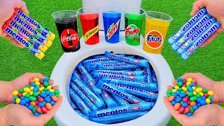 Experiment: Football VS Coca Cola Zero, Fanta, Mtn Dew, Powerade, Mirrinda and Mentos in the toilet