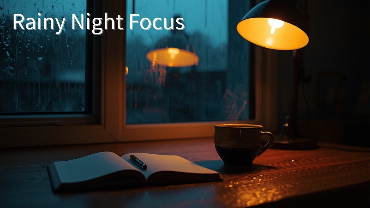 Working Alone on a Rainy Night – Deep Focus Music (1 Hour / 94 BPM)雨の夜、ひとりで作業する時間｜集中BGM（1時間）