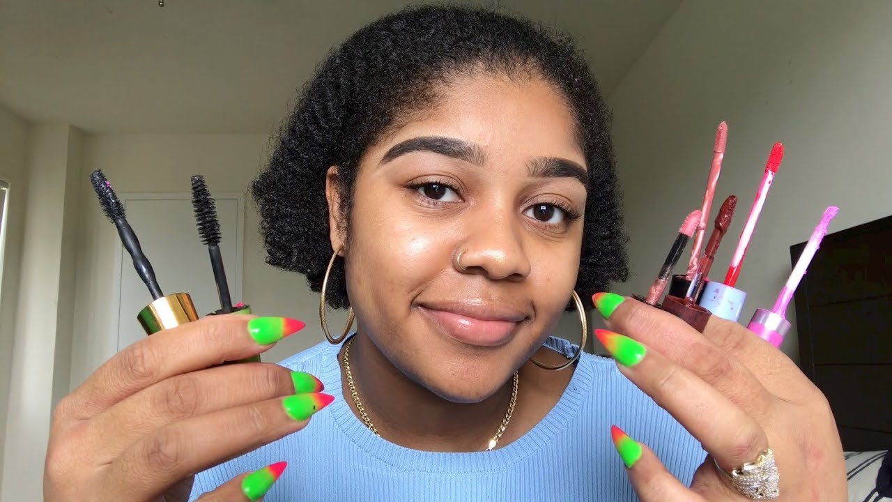 ASMR- INTENSE Lipgloss and Mascara Wand Scratching (TAPPING, MOUTH SOUNDS)