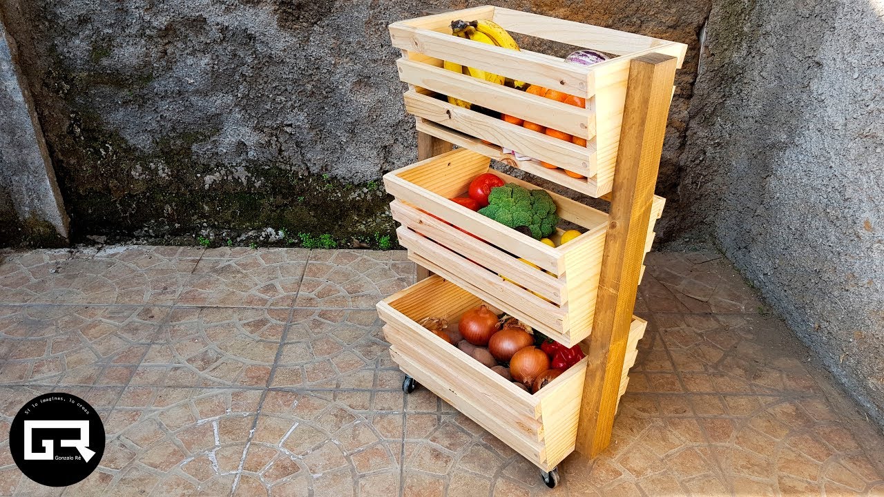 tribu Pertenecer a Berri MUEBLE de MADERA para FRUTAS y VERDURAS / WOODEN FRUIT HOLDER - YouTube