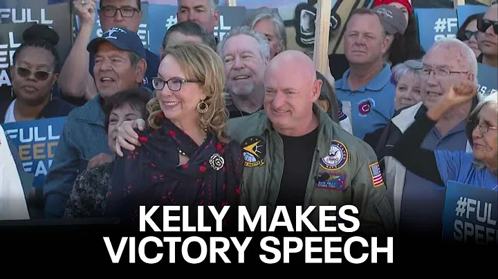 Mark Kelly makes victory speech after projected wi...