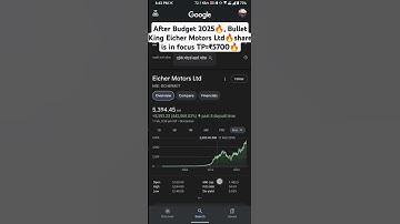 After Budget 2025🔥, Bullet King Eicher Motors Ltd🔥 share is in focus TP=₹5700🔥 #stockmarket #eicher